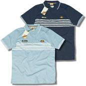 View Item Ellesse Italian Retro Sporting Striped Polo Shirt